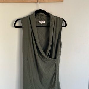Velvet by Graham & Spencer Forest Green Drape Blouse